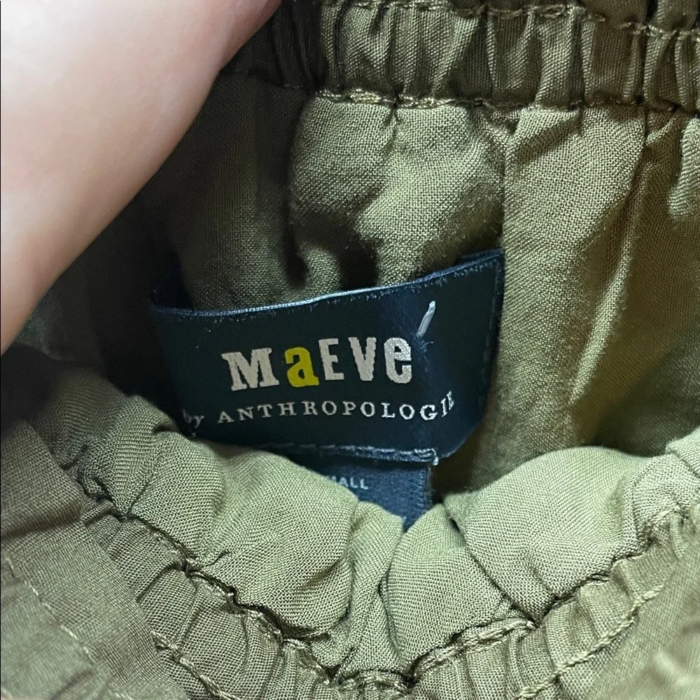 Anthropologie Maeve Green A-Line Skirt with Bow‎ Detail